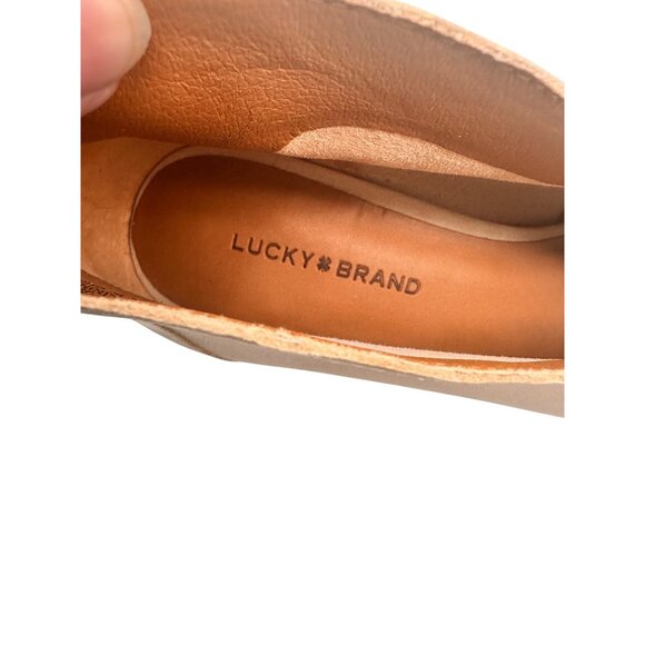 Lucky Brand Size 8 Beige Ankle Soft Leather Boots Women Beige - Picture 10 of 13
